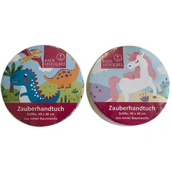 Zauberhandtuch - sortiert Dino/Einhorn 30x30cm 1Stk.
