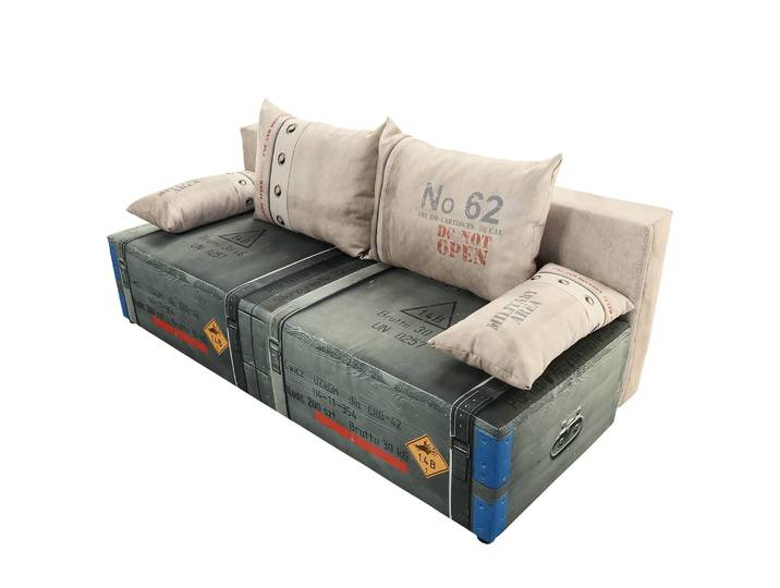 Schlafsofa Gabun Weiß/Grau/Weiß Flachgewebe 193 x 88 x 91cm Keine Unterfederung Modern