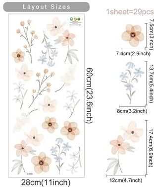 Uplift Picks Elegant Watercolor Boho Flower Wall Decals For Dreamy Room Makeovers Today i