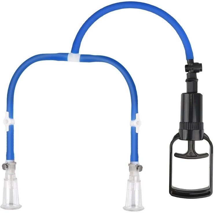 KINKgear Pompe pour tétons Luv Enhance Double Cup Bleu