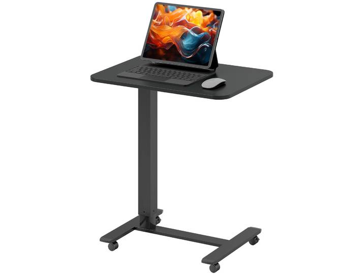 HOMCOM Stehpult Höhenverstellbar C-förmig Schreibtisch mit Rollen 65x48x70-110cm