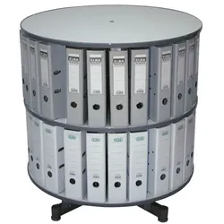 reef Ordnerdrehsäule für 40 Ordner 2 Etagen grau, 88 cm