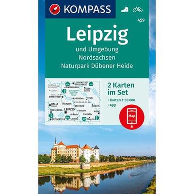 KOMPASS Wanderkarten-Set 459 Leipzig und Umgebung, Nordsachsen, Naturpark Dübener Heide (2 Karten) 1:50.000, Sonstige von , KOMPASS Freytag & Berndt,