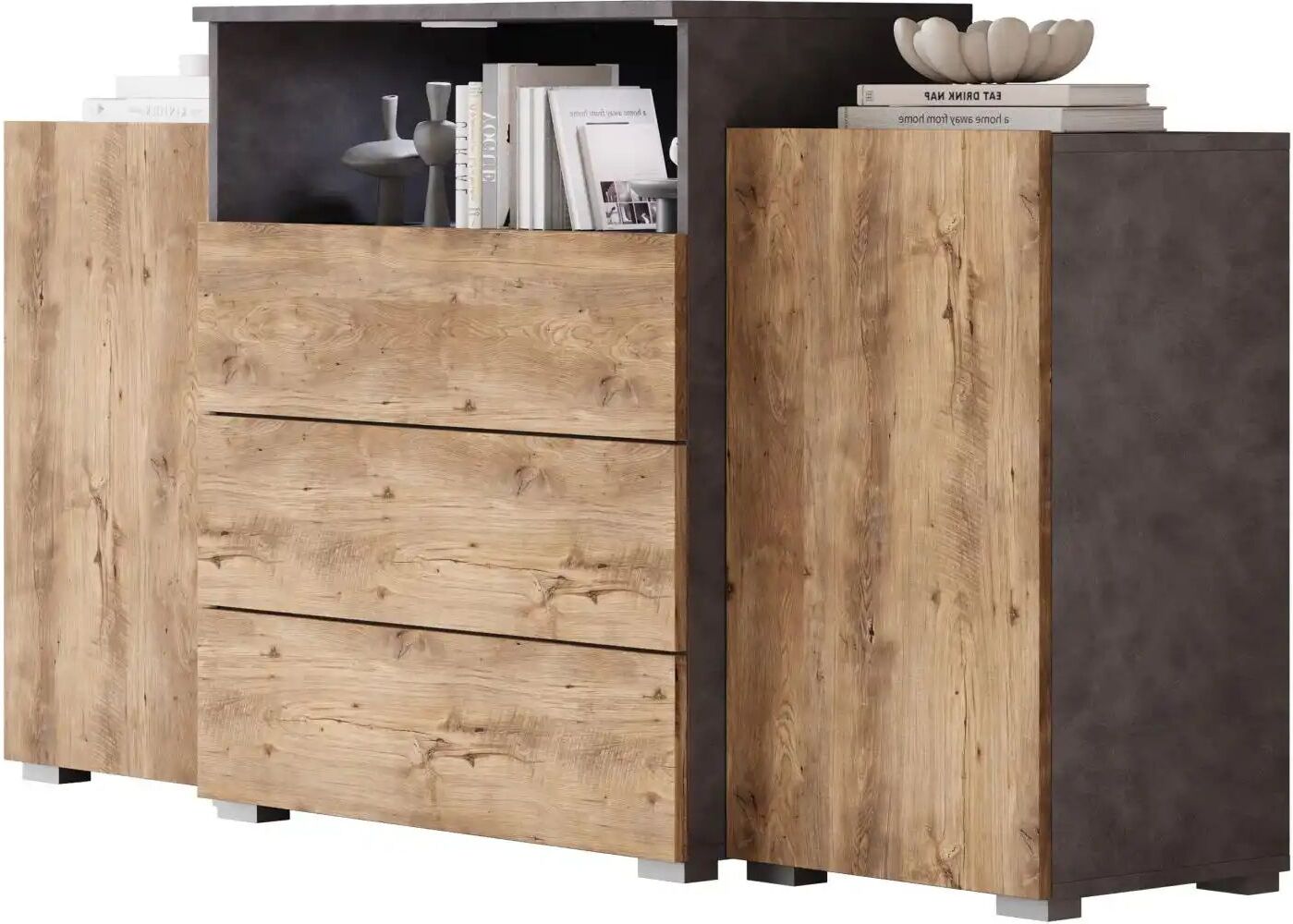 Höffner Sideboard  Urban ¦ grau ¦ Maße (cm): B: 150 H: 82