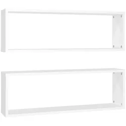 vidaXL Würfelregale 2 Stk. Weiß 80x15x26,5 cm Holzwerkstoff