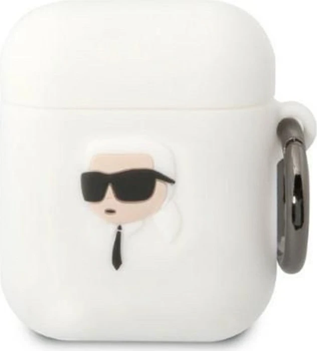 Karl Lagerfeld Airpods 1/2 3D Logo NFT Karl Head Silicone Case (Kopfhörer Hülle) (KF001462-0)