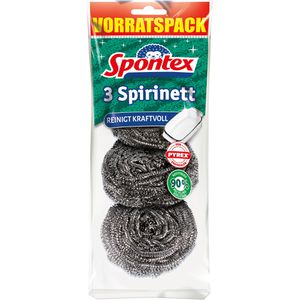 Spontex Topfkratzer Spirinett x3, 20g, aus Edelstahl, Ø 5,0 cm, 3 Stück