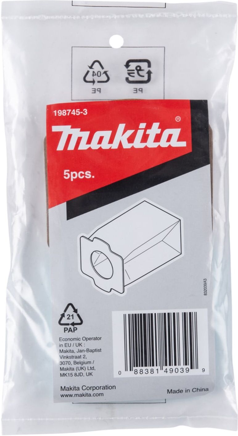 Makita Papierfilter 5 Stück, 300 ml (198745-3)