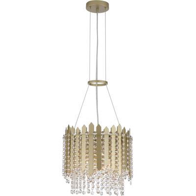 SEARCHLIGHT Pendelleuchte "Spear-5Lt-Pendelleuchte, goldenes Metall mit klarem Kristall", gold (goldfarben), H: 32cm, 1 Stk., Leuchten, Pendelleuchte