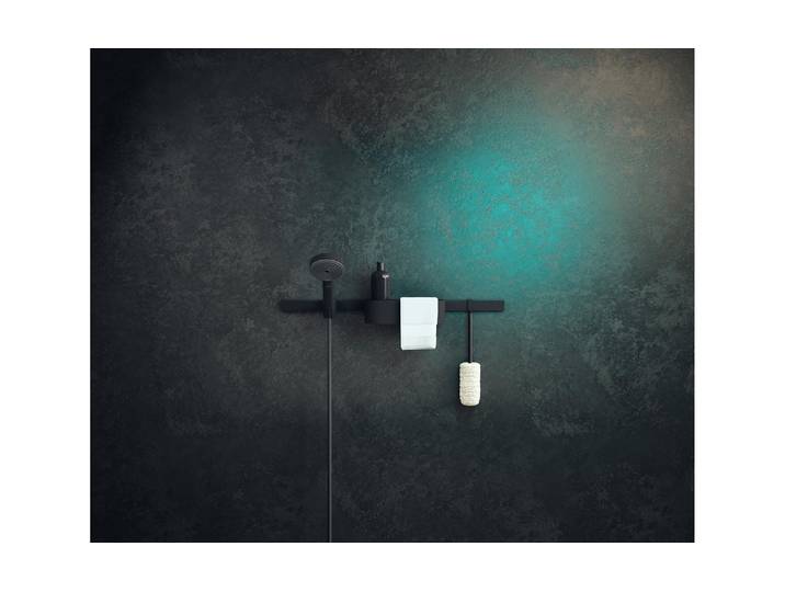 Handbrause HANSGROHE Pulsify Select S , schwarz (mattschwarz), B:10,5cm H:22,4cm T:3cm, Duschköpfe, Handbrause, 10,5cm, 3 Strahlarten Relaxation