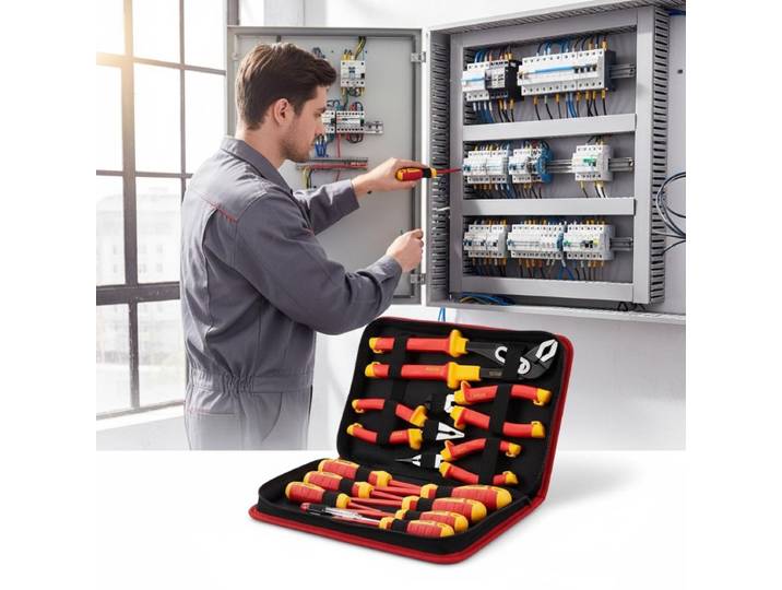 Jeu de tournevis isolés 12 pièces 1000V pour électriciens, embouts magnétiques, ensemble d'outils isolés VDE avec pinces pour la réparation