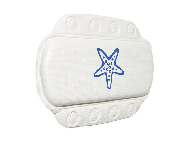 Nackenpolster Concha Weiss, Blau 23 x 32 cm