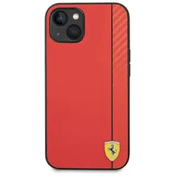 Ferrari FEHCP14MAXRE iPhone 14 Plus 6,7" czerwony/red hardcase Carbon (Apple iPhone 14 Plus), Smartphone Hülle, Rot