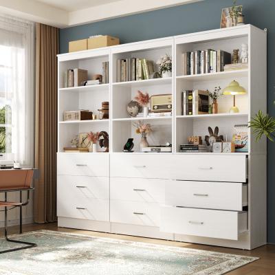 Rackcog "23.6"" W Closet System with 3 Wooden Drawers and Storage Shelves, 2FT Sturdy Walk-in Organizer Storage Unit"