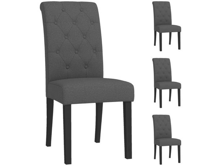 Lot de 4 chaises de Salle à Manger HOMCOM - Chaise de salle à mange - Lin - 47x61x101cm - Noir