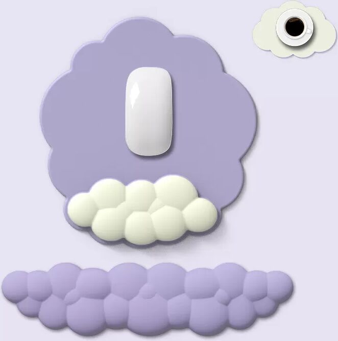 INF Ensemble tapis de souris et repose-poignets ergonomique - Violet lavande
