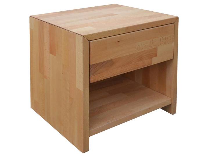 Carryhome Nachtschrank, Buche, Holz, Buche, massiv, 1 Schublade(n) Schubladen, 45x45x35 cm, Schlafzimmer, Nachttische