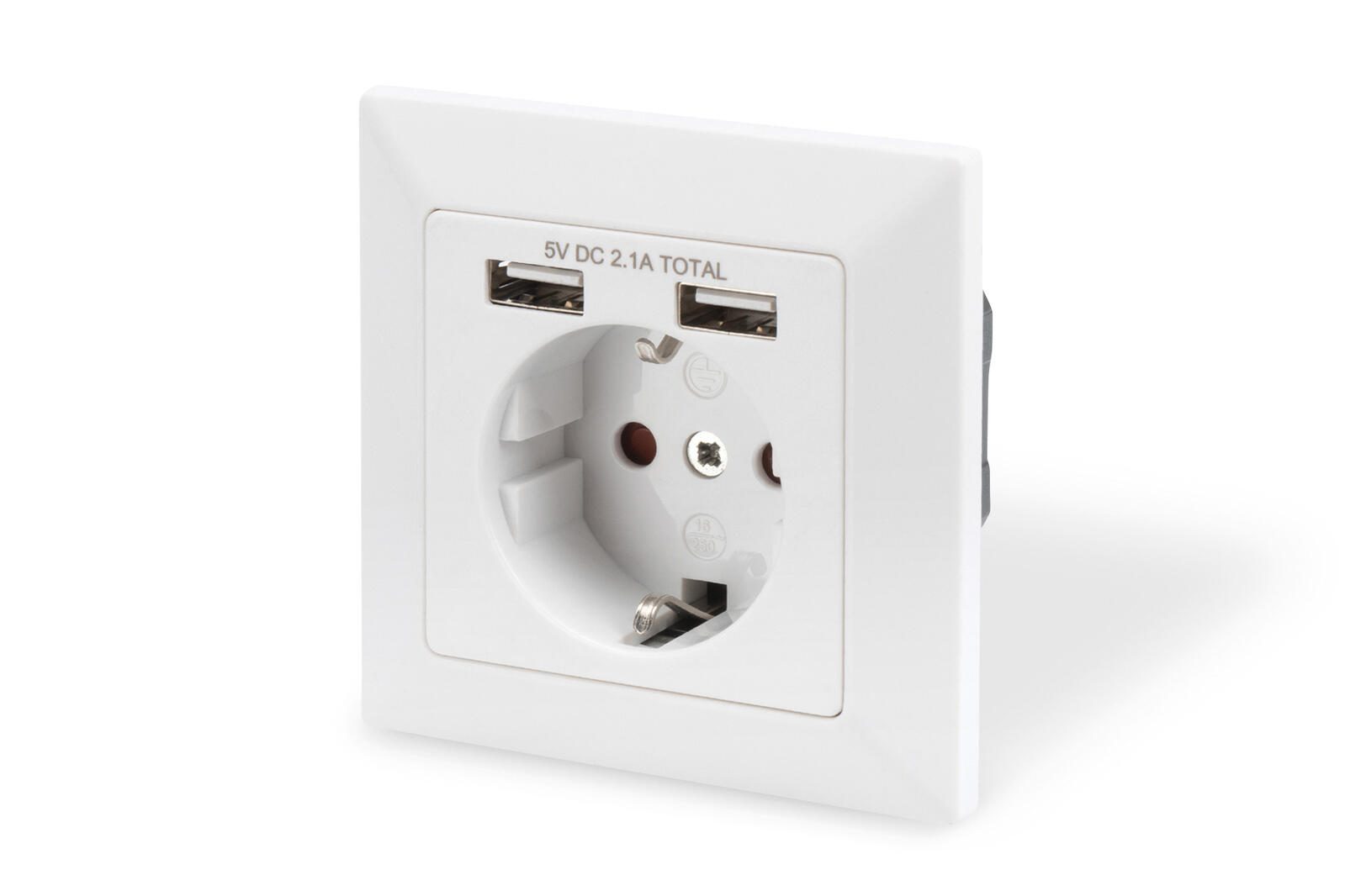 Digitus Sicherheits-Steckdose für Unterputzmontage mit 2 USB-Ports DA-70613