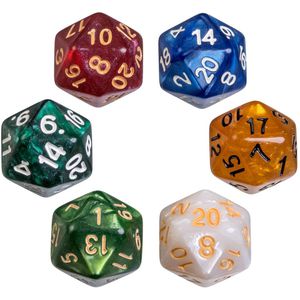Philos Würfel 7760, pearl, bunt, 20-seitige Zahlenwürfel, 50 Würfel, 50 Stück