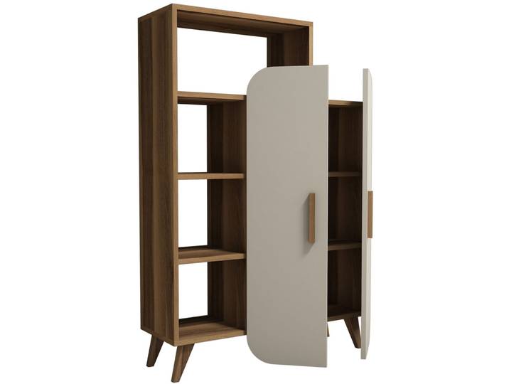 Bücherregal Yemek Walnuss Melamin B 90 H 132 cm - Bücherregal