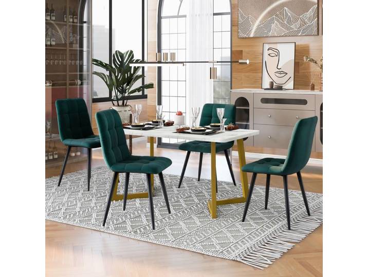 Deuxième génération épaissie couleur accueillante 117cm table à manger avec 4 chaises table à manger rectangulaire cuisine