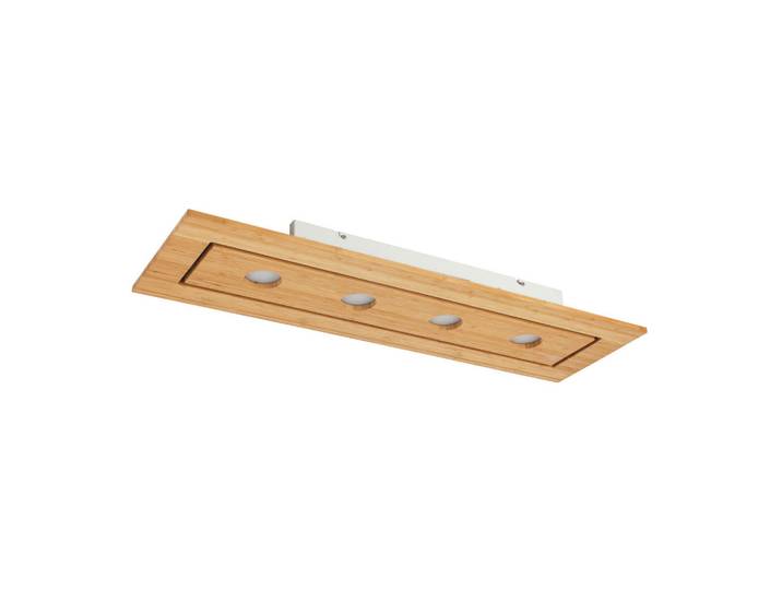 Novel Led-Deckenleuchte, Naturfarben, Weiß, Metall, Kunststoff, Naturmaterialien, Uni, 30.5x6x100.5 cm, getrennt schaltbar, Farbtemperaturwechsler, Lampen & Leuchten, LED Beleuchtung, LED-Deckenleuchten