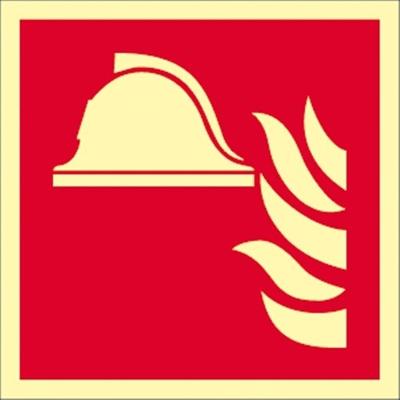 Aufkleber Mittel u. Geräte zur Brandbekämpfung ISO 7010,Folie, nachl., 160-mcd, 148x148 mm