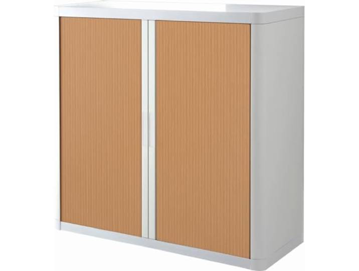 Paperflow EasyOffice Aufbewahrungsschrank mit Zwei Ablagen Modern Two Shelves Weiß/Buche