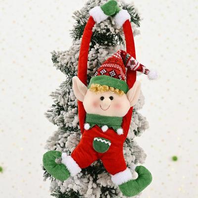 Inspired Deals Golden Velvet Christmas Curtain Tieback Fairy Christmas Door Hanging Decoration red