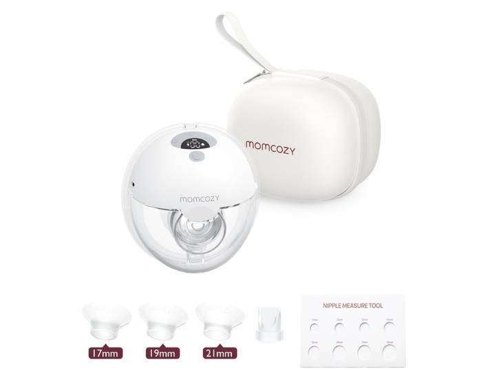 Momcozy M5 Tire-lait mains libres à porter, téterelle à double étanchéité, 3 modes et 9 niveaux d’aspiration, électrique et portable, gris, 1 pièce, idée cadeau pour mère