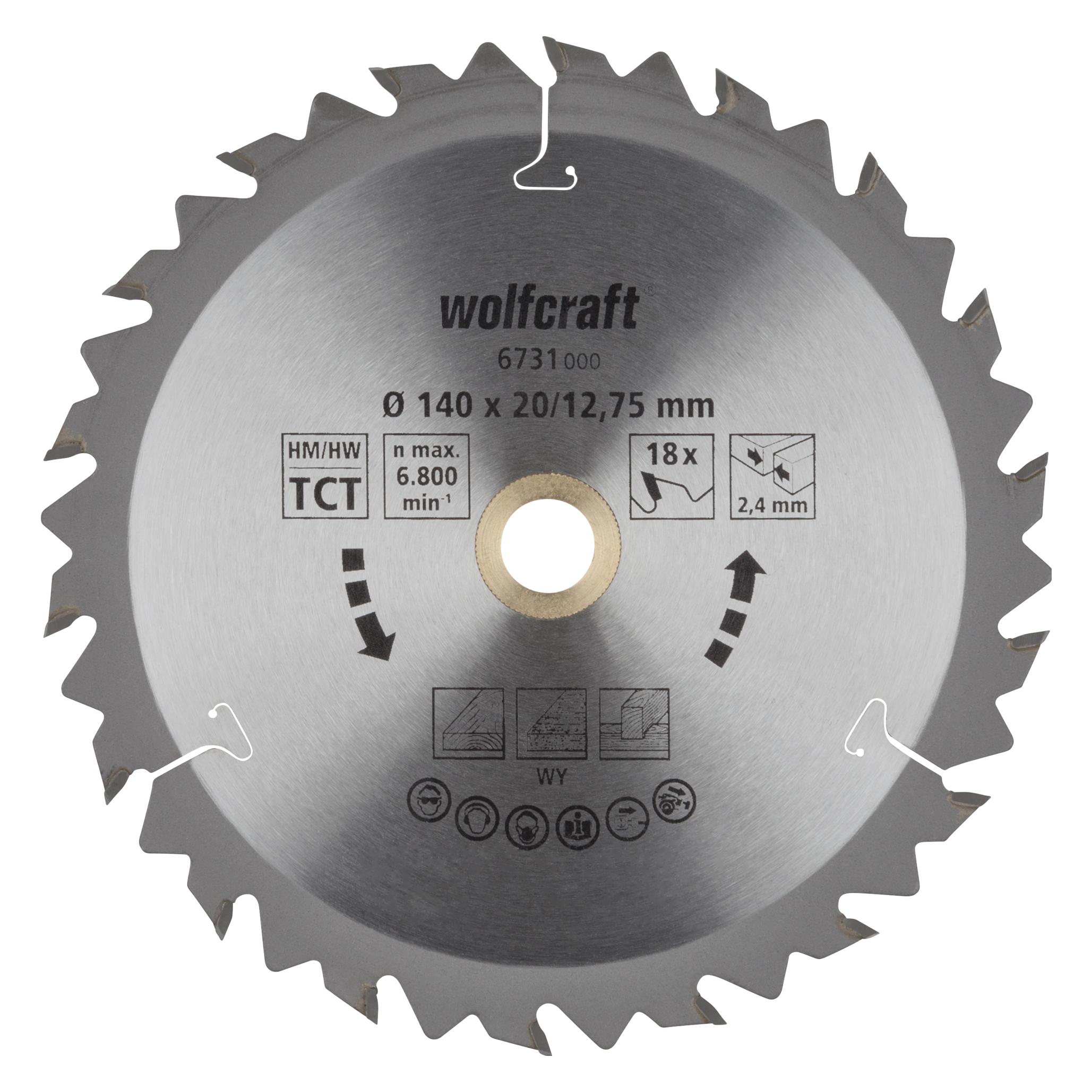 wolfcraft 1 Kreissägeblatt HM, 18 Zähne ø140mm (6731000)