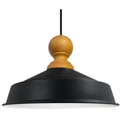 Bamyum Neu Wooden Industrial  Schwarz Hängelampe