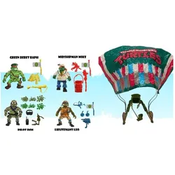 Playmates Tortues Ninja Classic figurines pack de 4 Sewer Heroes avec Parachute