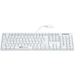 Gett TKL-105 CleanType Easy Basic (DE, Kabelgebunden), Tastatur, Weiss
