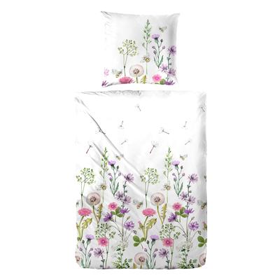 Bettwäsche PRIMERA "Renforce-Bettwäsche Oh my Garden", bunt, B/L: 155cm x 220cm, 1 Stk., 1 Stk., Renforcé, B/L: 80cm x 80cm, 2 Stk., Renforcé, Obermaterial: 100% Baumwolle, Bettwäsche, Bettwäsche, mit zarten Blüten