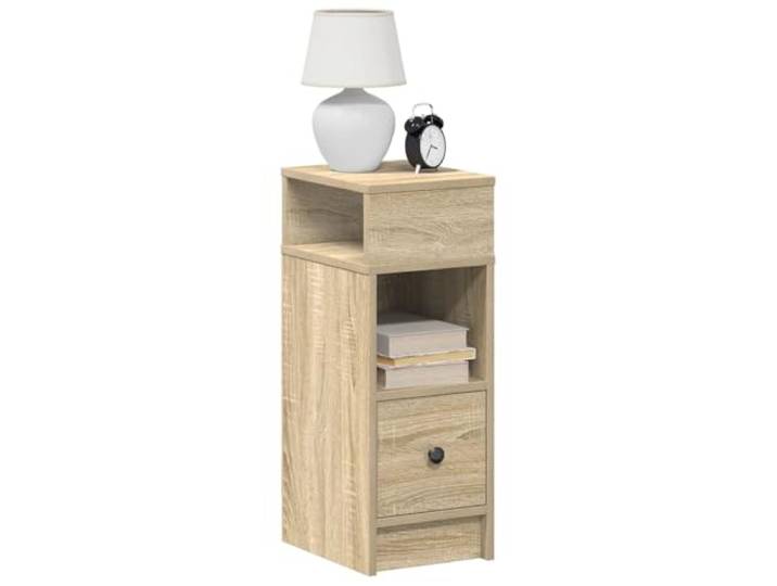 APXESS 2 Nachttische Sonoma-Eiche Nachtschrank Holzwerkstoff Schublade Inklusive 1 Schublade & 2 Fächer, Robuste Konstruktion, Kompakt & Pflegeleicht