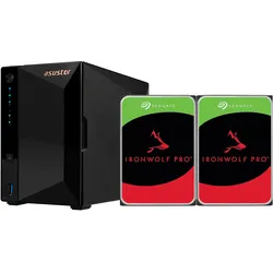 Synology SERVEUR NAS ASUSTOR AS-3302T - 16TO (2X8TO) SEAGATE IRONWOLF PRO (2 x 8 TB, Seagate IronWolf Pro), NAS, Schwarz