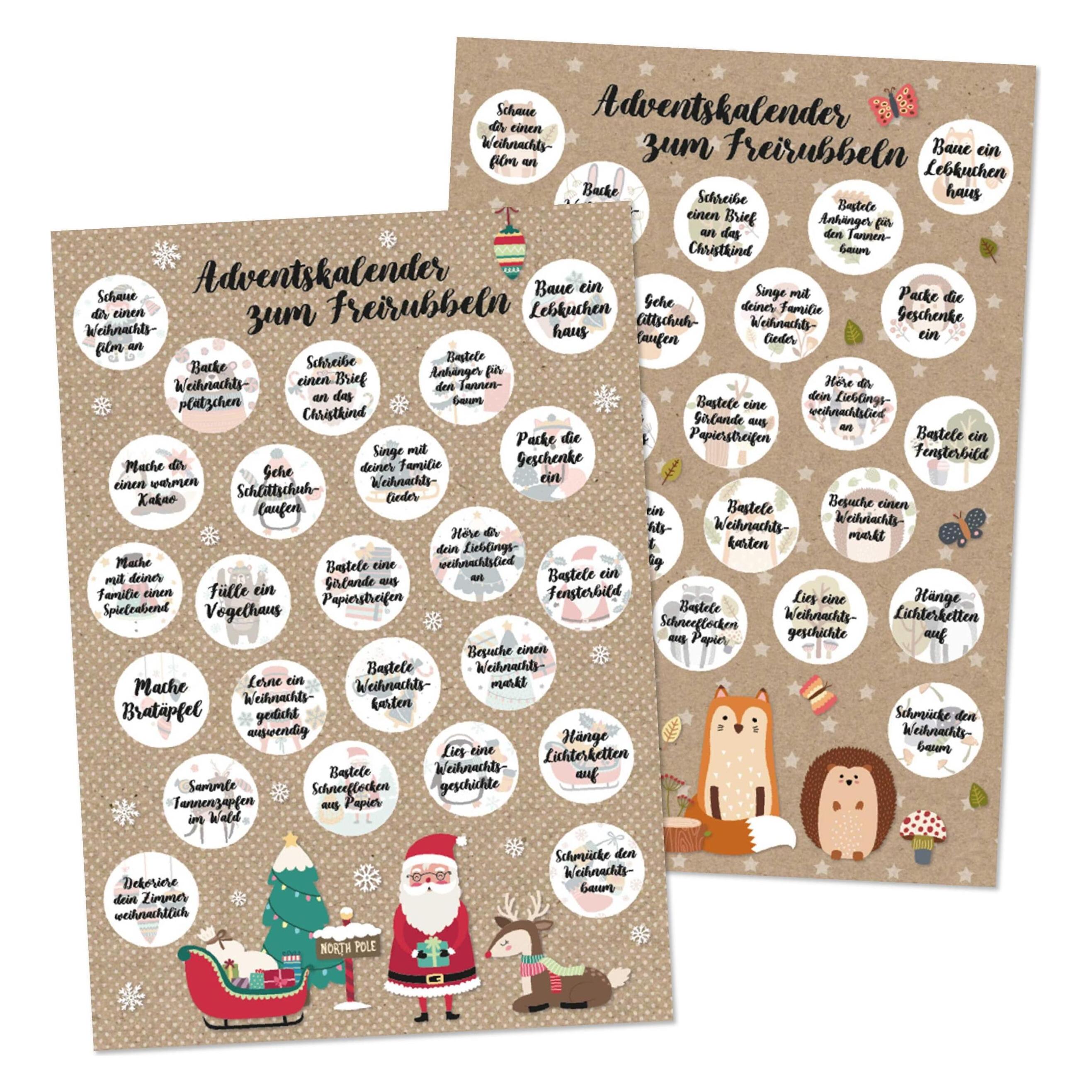 Papierdrachen Adventskalender zum Freirubbeln - Weihnachtsaufgaben für Kin (71721753)