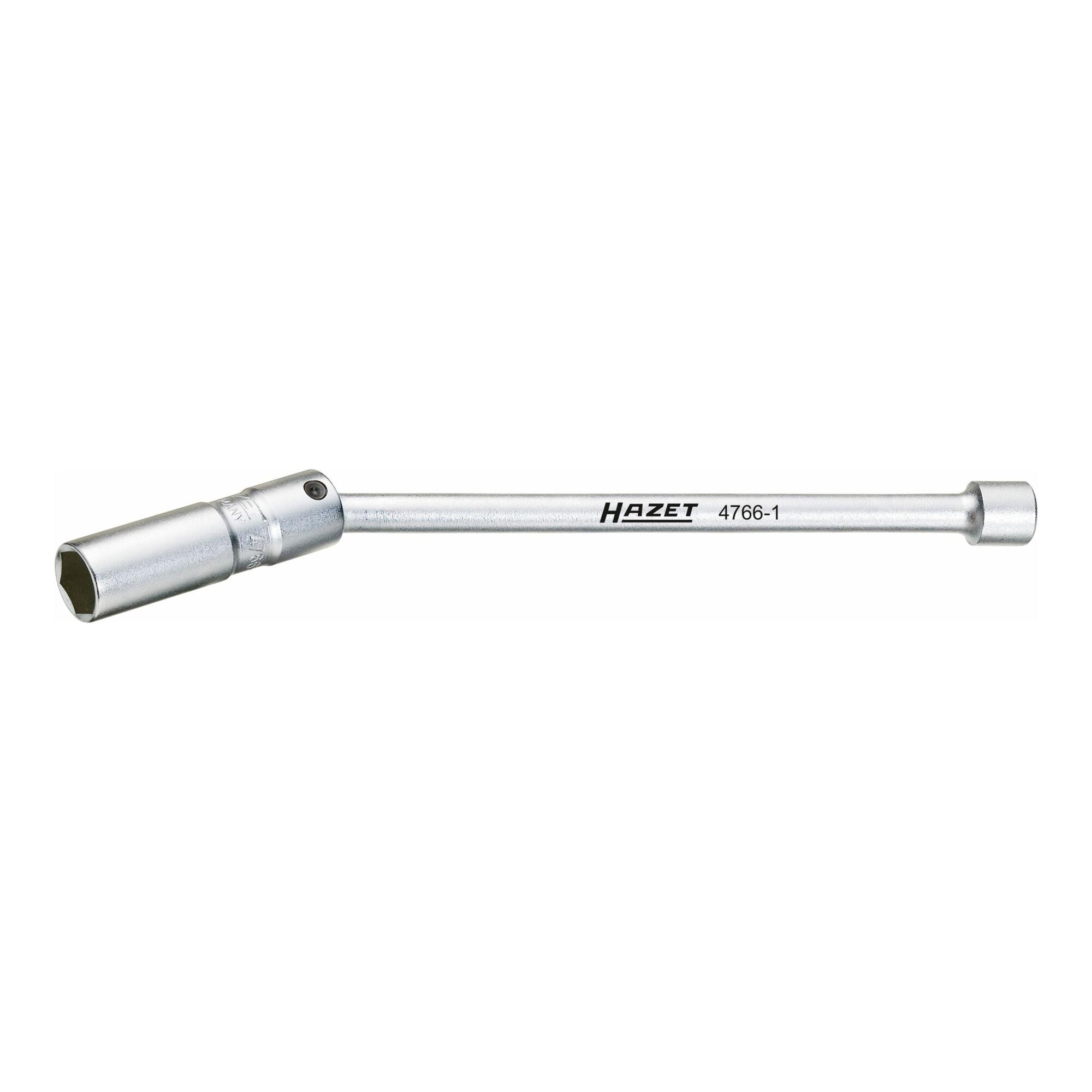 HAZET Zündkerzen-Schlüssel 4766-1 Vierkant hohl 10 mm (3/8 Zoll) Außen-Sechskant Profil 165⁄8)