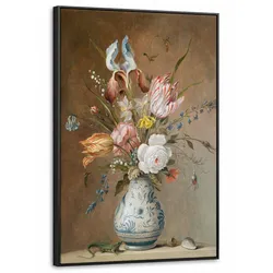 LEINWAND Bilder mit Rahmen - Alte Meister - Blumen - Balthasar van der Ast - 60x90