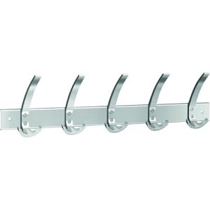 Kerkmann Garderobenleiste Public, 6404, silber, aus Metall, 65cm breit, mit 10 Haken & 5 Huthaken