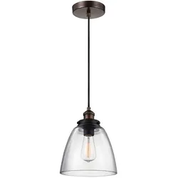 Pendellampe Deckenleuchte Hängeleuchte Glas Messing D 22,8 cm Esszimmerlampe