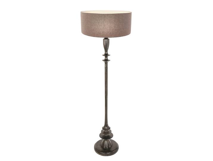 Lampadaire Bois modèle D Ø 50cm Marron/Taupe Lin E27