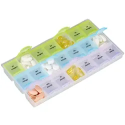 Relaxdays 5 x Tablettenbox 7 Tage 3 Fächer Transparent