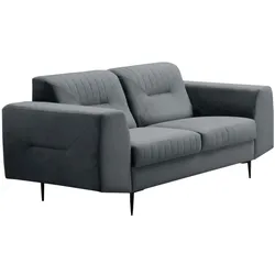 2-SITZER SOFA Venezia dunkelgrau mit schwarzen Beinen