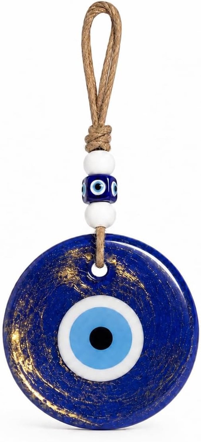 ServiceTopper Turkse boze oog wanddecoratie - Handgemaakt - Goudkleur - 11 cm