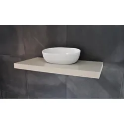 Neuesbad Waschtischplatte Konsole 120x50cm, Creme Seidenmatt lackiert NB1KPL120-CR