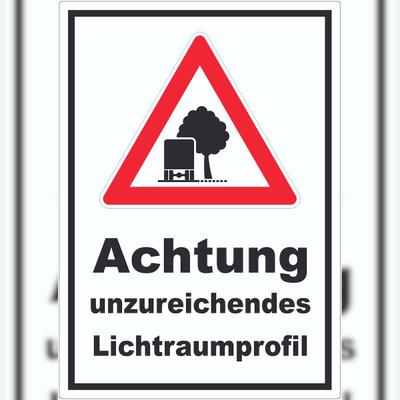 HB-Druck Aufkleber Achtung unzureichendes Lichtraumprofil A0 (841x1189mm)