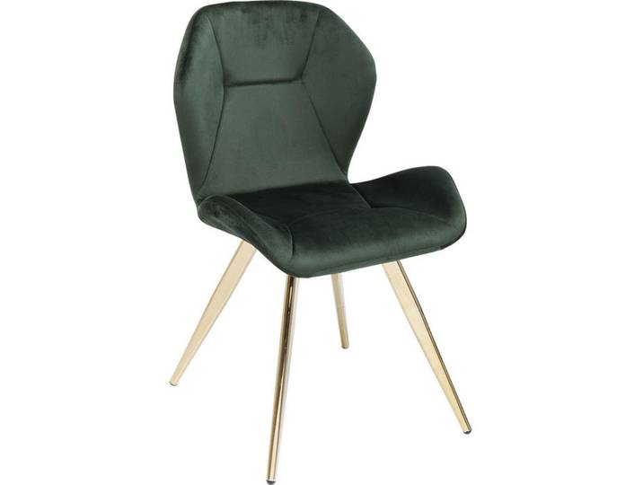 Kare-Design Stuhl, Dunkelgrün, Messing, Metall, konisch, 52x82x53 cm, Esszimmer, Stühle, Esszimmerstühle