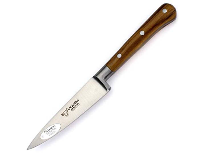 Laguiole en Aubrac Küchenmesser Schälmesser - Klinge 10 cm - Griff Pistazie Pistazienholz - Geschmiedete Qualität